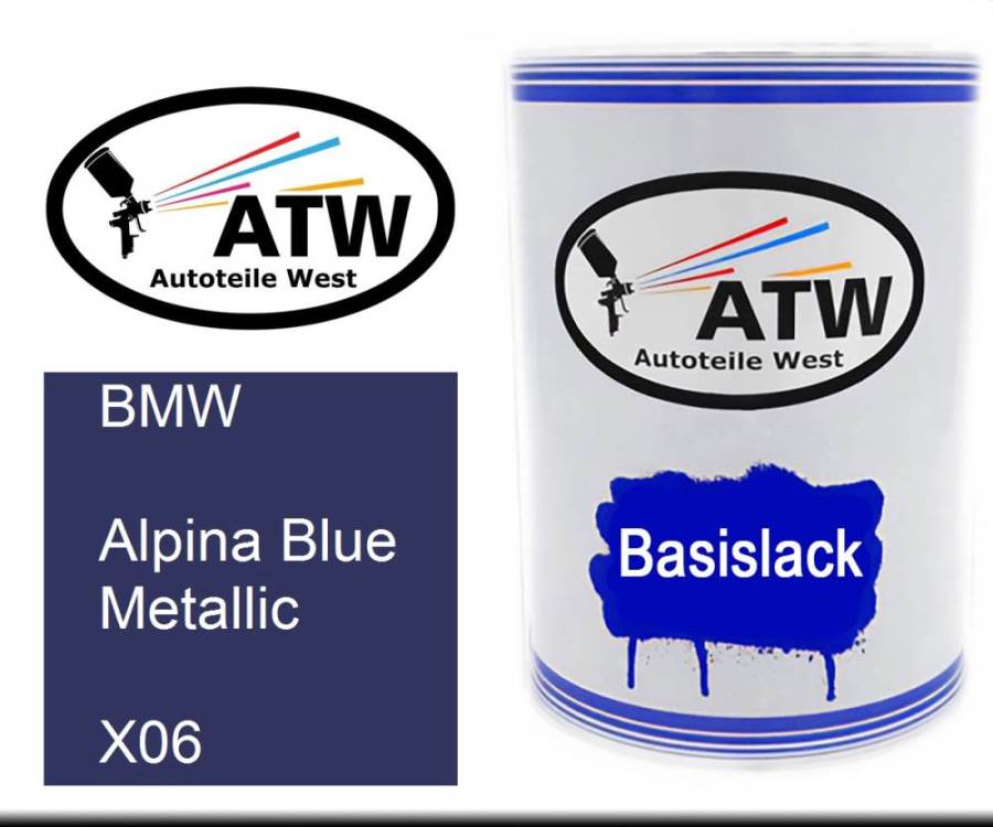 BMW, Alpina Blue Metallic, X06: 500ml Lackdose, von ATW Autoteile West.